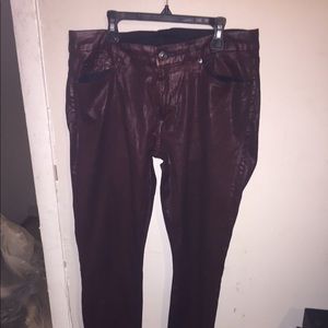Shiny 7 for all mankind jeans Burgundy color